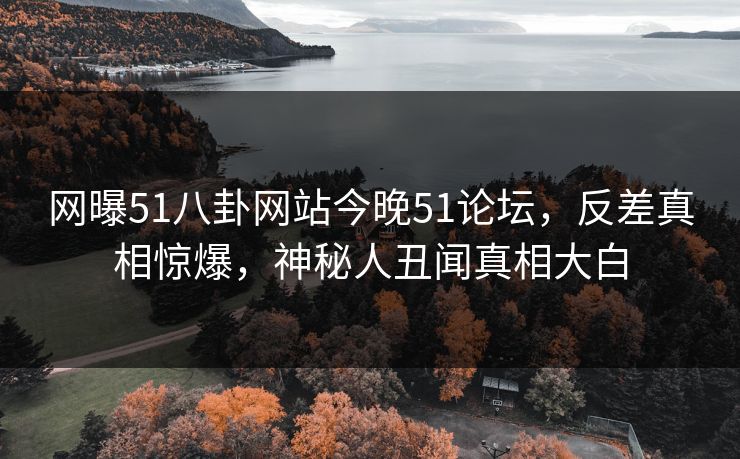 网曝51八卦网站今晚51论坛，反差真相惊爆，神秘人丑闻真相大白
