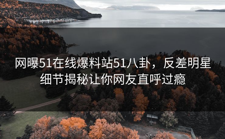 网曝51在线爆料站51八卦，反差明星细节揭秘让你网友直呼过瘾  第1张