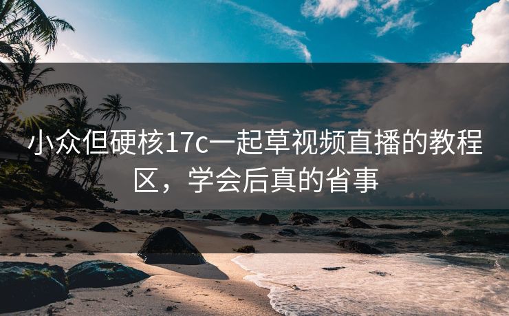 小众但硬核17c一起草视频直播的教程区,学会后真的省事 第1张 小众但硬核17c一起草视频直播的教程区,学会后真的省事 第1张